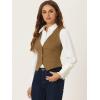 imageAllegra K Womens Denim Vest Waistcoat Button V Neck Western Casual Jean Sleeveless Crop JacketBrown