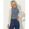 imageAllegra K Womens Denim Vest Waistcoat Button V Neck Western Casual Jean Sleeveless Crop JacketDusty Blue