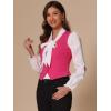 imageAllegra K Womens Denim Vest Waistcoat Button V Neck Western Casual Jean Sleeveless Crop JacketHot Pink