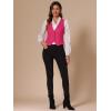 imageAllegra K Womens Denim Vest Waistcoat Button V Neck Western Casual Jean Sleeveless Crop JacketHot Pink