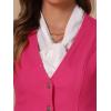 imageAllegra K Womens Denim Vest Waistcoat Button V Neck Western Casual Jean Sleeveless Crop JacketHot Pink