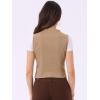 imageAllegra K Womens Denim Vest Waistcoat Button V Neck Western Casual Jean Sleeveless Crop JacketKhaki