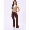 imageAllegra K Womens Denim Vest Waistcoat Button V Neck Western Casual Jean Sleeveless Crop JacketKhaki