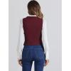 imageAllegra K Womens Denim Vest Waistcoat Button V Neck Western Casual Jean Sleeveless Crop JacketWine Red
