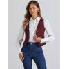 imageAllegra K Womens Denim Vest Waistcoat Button V Neck Western Casual Jean Sleeveless Crop JacketWine Red