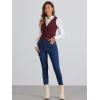 imageAllegra K Womens Denim Vest Waistcoat Button V Neck Western Casual Jean Sleeveless Crop JacketWine Red