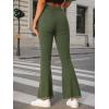 imageAllegra K Womens Flare Jeans 70s Vintage High Waist Stretch Denim Bell Bottom JeansArmy Green
