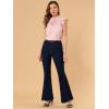 imageAllegra K Womens Flare Jeans 70s Vintage High Waist Stretch Denim Bell Bottom JeansBlackblue