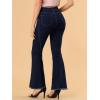 imageAllegra K Womens Flare Jeans 70s Vintage High Waist Stretch Denim Bell Bottom JeansBlackblue