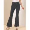 imageAllegra K Womens Flare Jeans 70s Vintage High Waist Stretch Denim Bell Bottom JeansBlackgrey