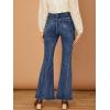 imageAllegra K Womens Flare Jeans 70s Vintage High Waist Stretch Denim Bell Bottom JeansBlue