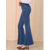 imageAllegra K Womens Flare Jeans 70s Vintage High Waist Stretch Denim Bell Bottom JeansDark Blue