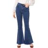 imageAllegra K Womens Flare Jeans 70s Vintage High Waist Stretch Denim Bell Bottom JeansDark Blue