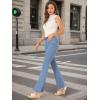 imageAllegra K Womens Flare Jeans 70s Vintage High Waist Stretch Denim Bell Bottom JeansLight Blue