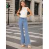 imageAllegra K Womens Flare Jeans 70s Vintage High Waist Stretch Denim Bell Bottom JeansLight Blue