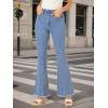 imageAllegra K Womens Flare Jeans 70s Vintage High Waist Stretch Denim Bell Bottom JeansLight Blue