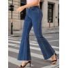 imageAllegra K Womens Flare Jeans 70s Vintage High Waist Stretch Denim Bell Bottom JeansMblue