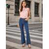 imageAllegra K Womens Flare Jeans 70s Vintage High Waist Stretch Denim Bell Bottom JeansMblue