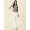 imageAllegra K Womens Flare Jeans 70s Vintage High Waist Stretch Denim Bell Bottom JeansWhite