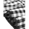 imageAllegra K Womens Gingham Checks Ruffled Peter Pan Collar Cute Mini DressBlack White