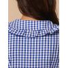 imageAllegra K Womens Gingham Checks Ruffled Peter Pan Collar Cute Mini DressBlue