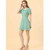 imageAllegra K Womens Gingham Checks Ruffled Peter Pan Collar Cute Mini DressBlue Yellow
