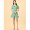 imageAllegra K Womens Gingham Checks Ruffled Peter Pan Collar Cute Mini DressBlue Yellow