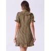 imageAllegra K Womens Gingham Checks Ruffled Peter Pan Collar Cute Mini DressDark Brown