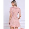 imageAllegra K Womens Gingham Checks Ruffled Peter Pan Collar Cute Mini DressDark Pink