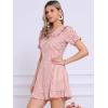 imageAllegra K Womens Gingham Checks Ruffled Peter Pan Collar Cute Mini DressDark Pink