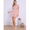 imageAllegra K Womens Gingham Checks Ruffled Peter Pan Collar Cute Mini DressDark Pink