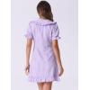 imageAllegra K Womens Gingham Checks Ruffled Peter Pan Collar Cute Mini DressLight Purple