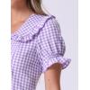 imageAllegra K Womens Gingham Checks Ruffled Peter Pan Collar Cute Mini DressLight Purple