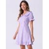 imageAllegra K Womens Gingham Checks Ruffled Peter Pan Collar Cute Mini DressLight Purple