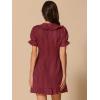 imageAllegra K Womens Gingham Checks Ruffled Peter Pan Collar Cute Mini DressRed Black