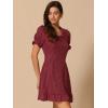 imageAllegra K Womens Gingham Checks Ruffled Peter Pan Collar Cute Mini DressRed Black