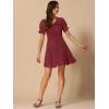 imageAllegra K Womens Gingham Checks Ruffled Peter Pan Collar Cute Mini DressRed Black
