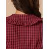 imageAllegra K Womens Gingham Checks Ruffled Peter Pan Collar Cute Mini DressRed Black
