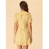 imageAllegra K Womens Gingham Checks Ruffled Peter Pan Collar Cute Mini DressYellow