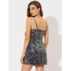 imageAllegra K Womens Glitter Sequin Dress Spaghetti Strap V Neck Party Cocktail Sparkly Mini Dress ClubwearBlues
