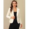 imageAllegra K Womens Halloween Christmas Office Coat Solid Shawl Collar 1 Button Velvet BlazerBeige White