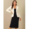 imageAllegra K Womens Halloween Christmas Office Coat Solid Shawl Collar 1 Button Velvet BlazerBeige White