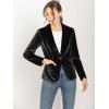 imageAllegra K Womens Halloween Christmas Office Coat Solid Shawl Collar 1 Button Velvet BlazerBlack