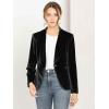 imageAllegra K Womens Halloween Christmas Office Coat Solid Shawl Collar 1 Button Velvet BlazerBlack