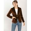imageAllegra K Womens Halloween Christmas Office Coat Solid Shawl Collar 1 Button Velvet BlazerBrown