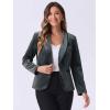 imageAllegra K Womens Halloween Christmas Office Coat Solid Shawl Collar 1 Button Velvet BlazerDark Grey