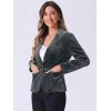 imageAllegra K Womens Halloween Christmas Office Coat Solid Shawl Collar 1 Button Velvet BlazerDark Grey
