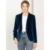 imageAllegra K Womens Halloween Christmas Office Coat Solid Shawl Collar 1 Button Velvet BlazerDeep Blue