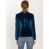 imageAllegra K Womens Halloween Christmas Office Coat Solid Shawl Collar 1 Button Velvet BlazerDeep Blue