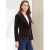 imageAllegra K Womens Halloween Christmas Office Coat Solid Shawl Collar 1 Button Velvet BlazerDeep Brown